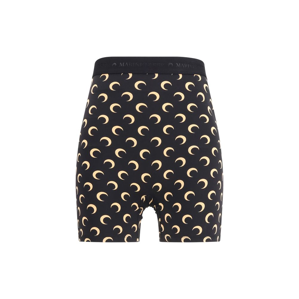 Marine Serre Black Polyamide Bermuda Shorts