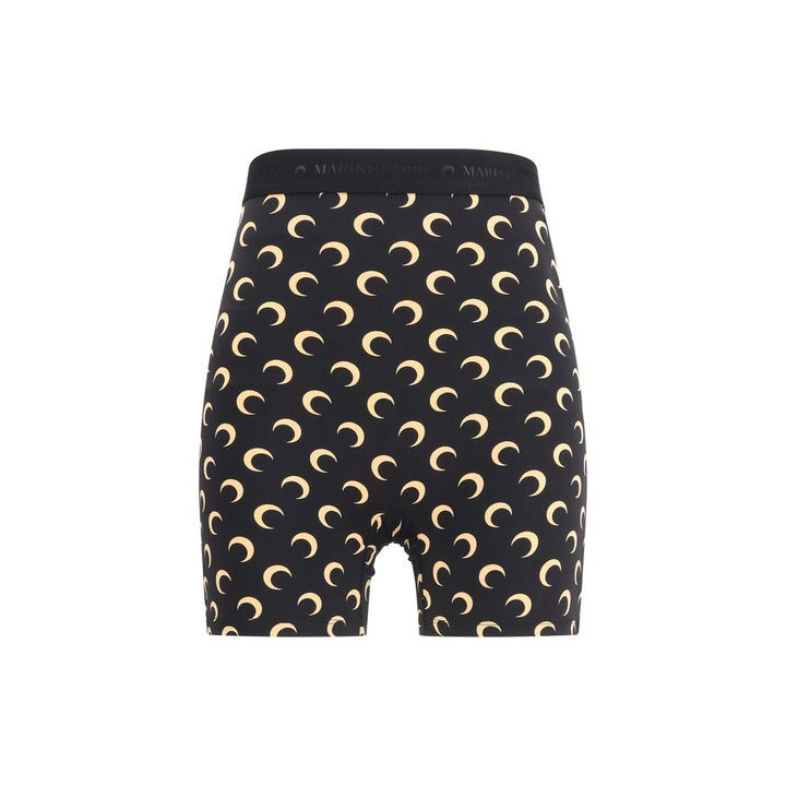 Marine Serre Black Polyamide Bermuda Shorts