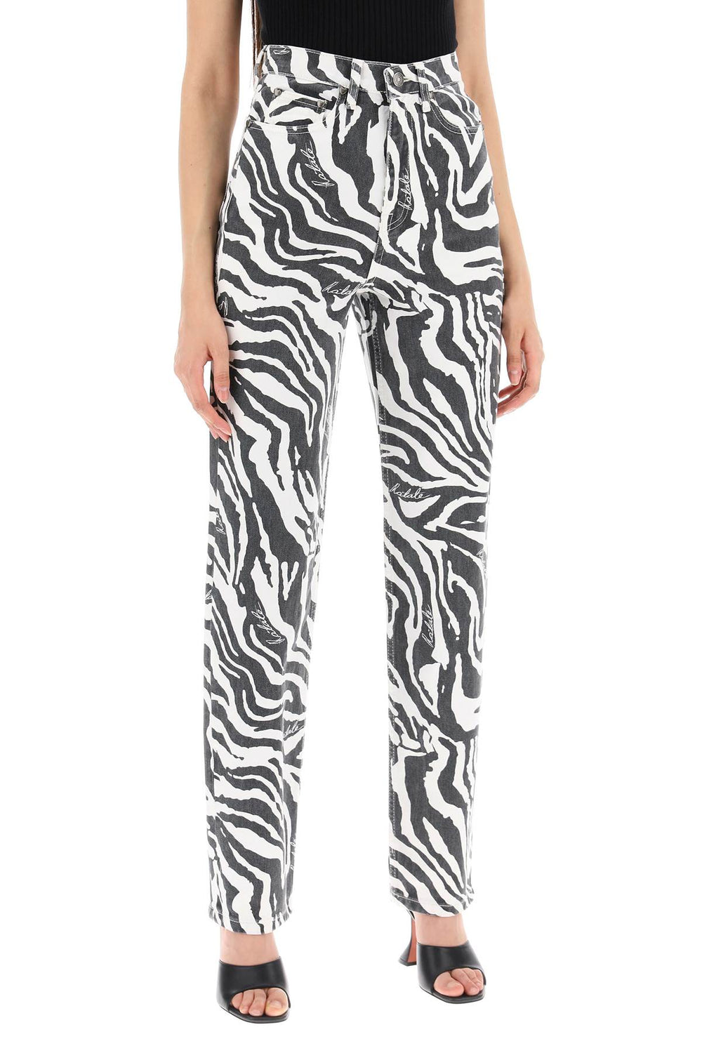 straight leg zebra print jeans-1