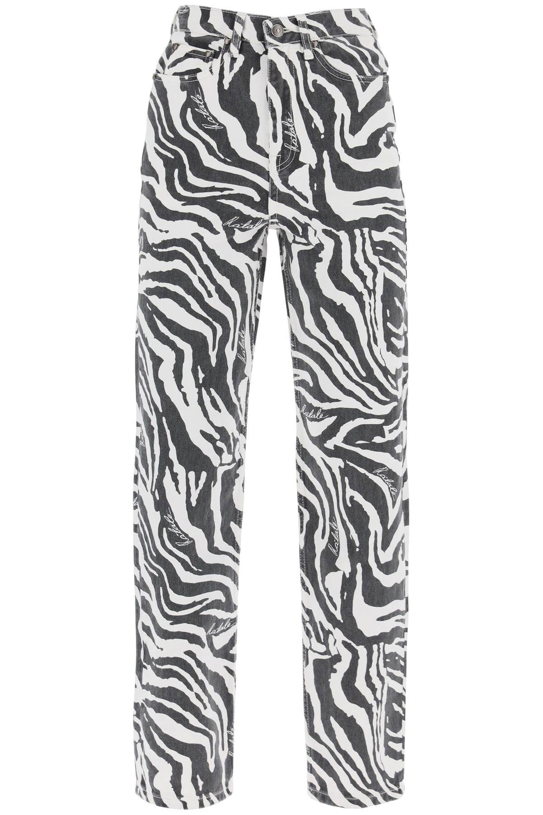 straight leg zebra print jeans-0