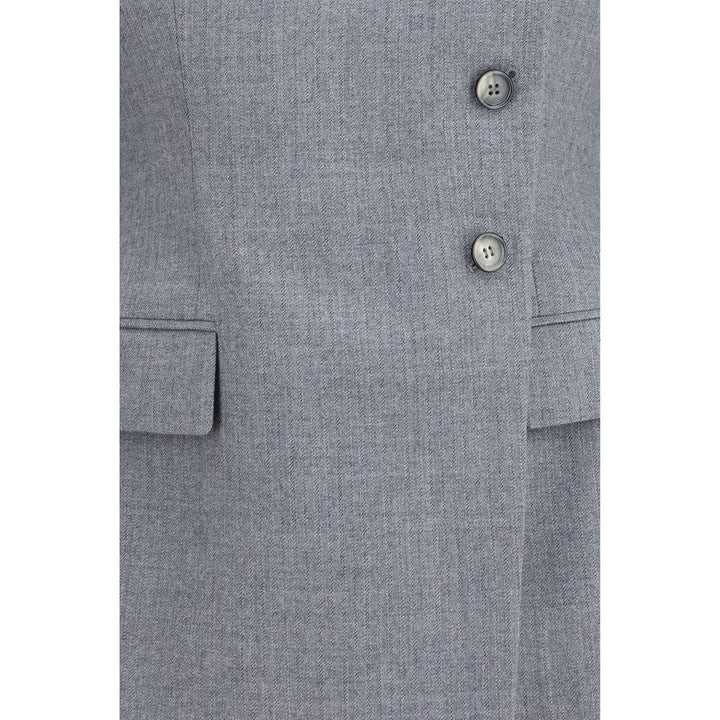 Alexander McQueen Gray Wool Oves Aries Full-Length Jacket