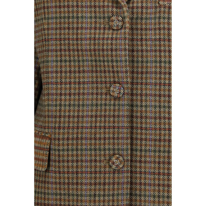 Ganni Brown Recycled Wool Blazer