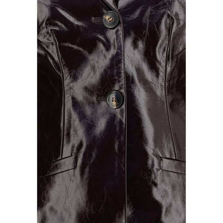 Ganni Bordeaux Polyethylene Full-Length Jacket
