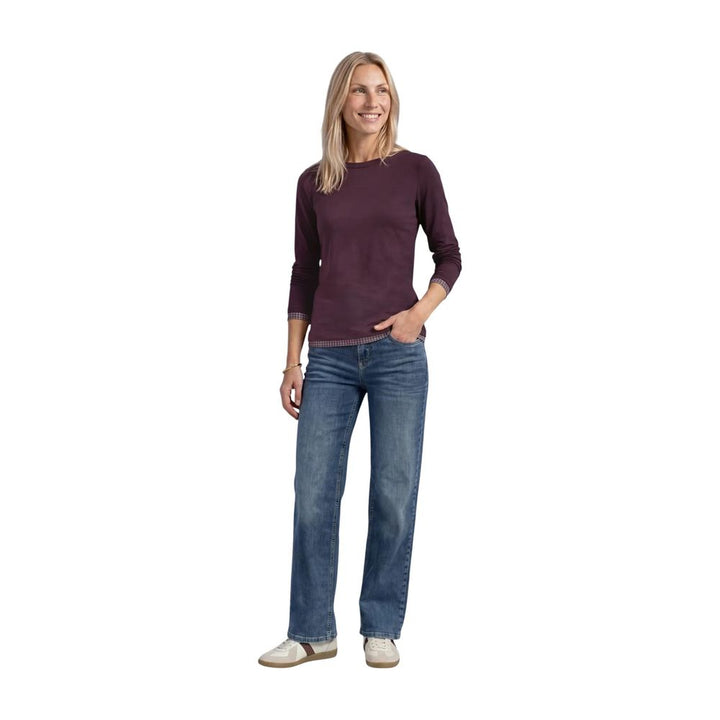 Street One Purple Cotton Long Sleeve T-Shirt