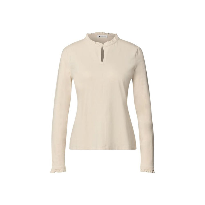 Street One Beige Cotton Long Sleeve T-Shirt