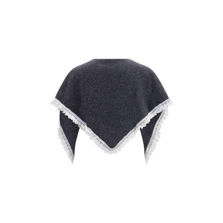 Ganni Gray Wool Oves Aries Scarf