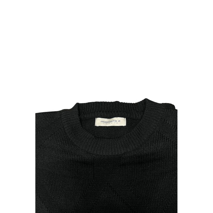 Roberto Pepe Luxury Black Wool Men Sweater