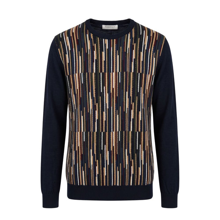 Roberto Pepe Luxury Blue Wool Men's Sweater