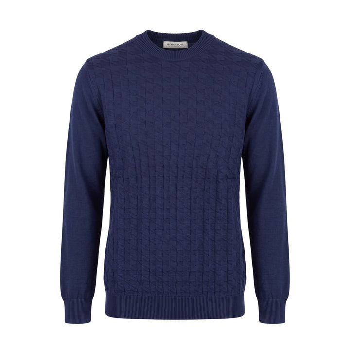Roberto Pepe Luxury Blue Wool Men Sweater