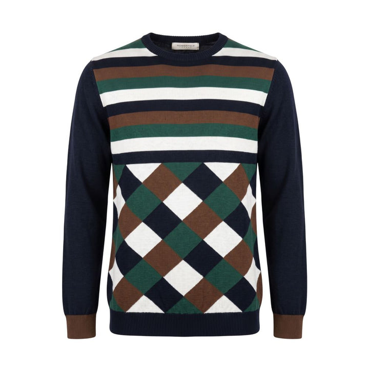 Roberto Pepe Luxury Blue Wool Men's Sweater