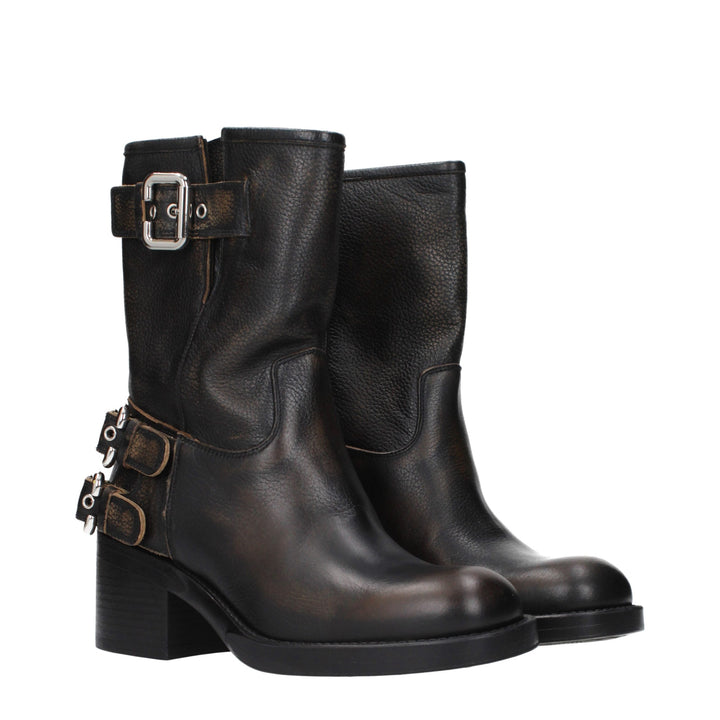 Chloé Black Leather Ankle Boots