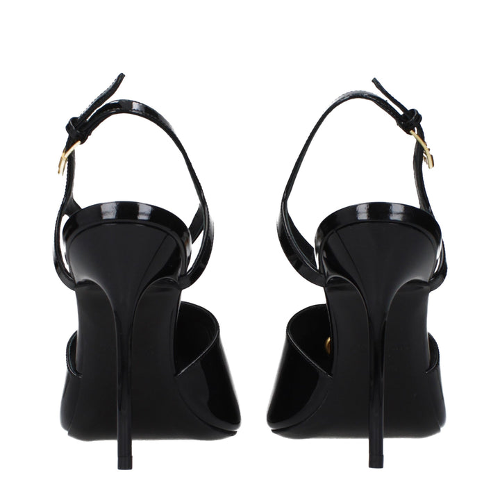 Balmain Black Leather Stiletto Heel Sandals