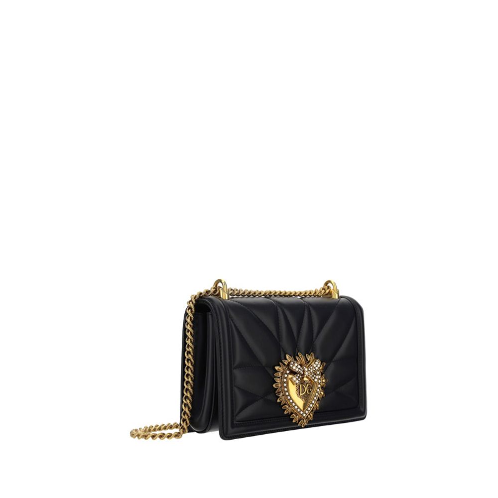 Dolce & Gabbana Black Lamb Ovis Aries Shoulder Bag