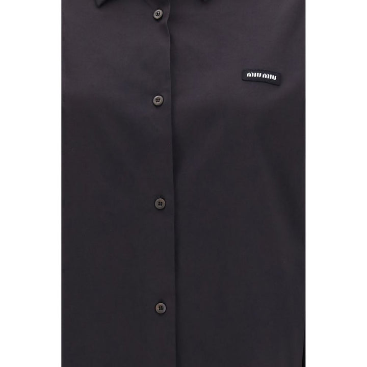 Miu Miu Black Cotton Dress Shirt