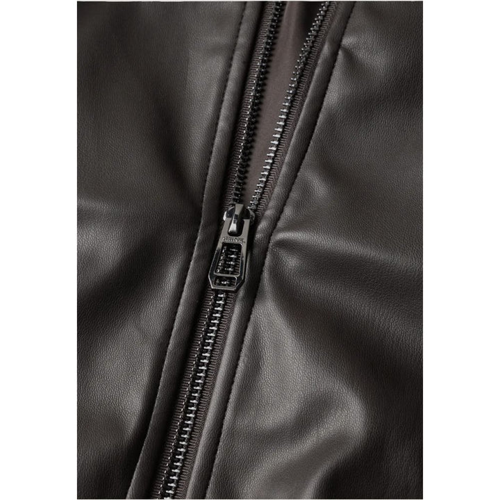Street One Brown Polyester Leather Jacket