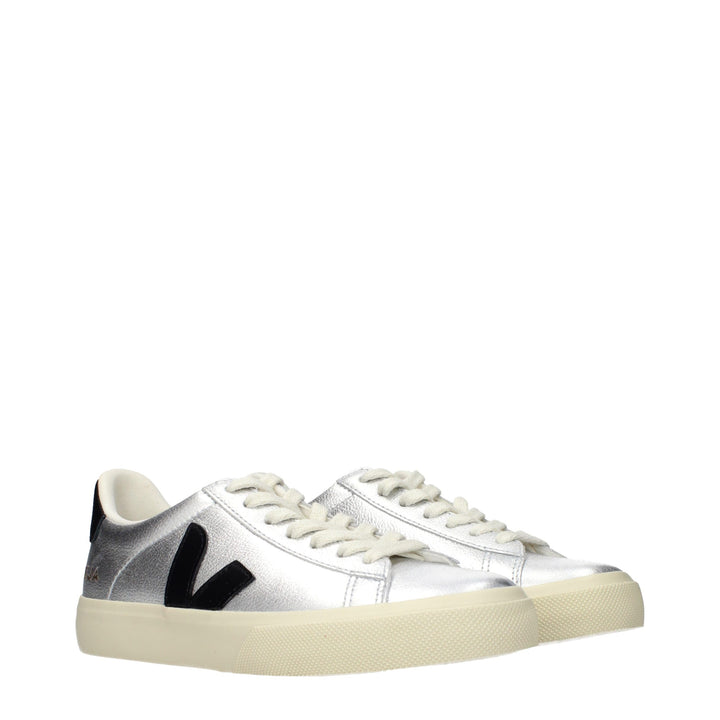 Veja Gray Leather Low Top Sneakers
