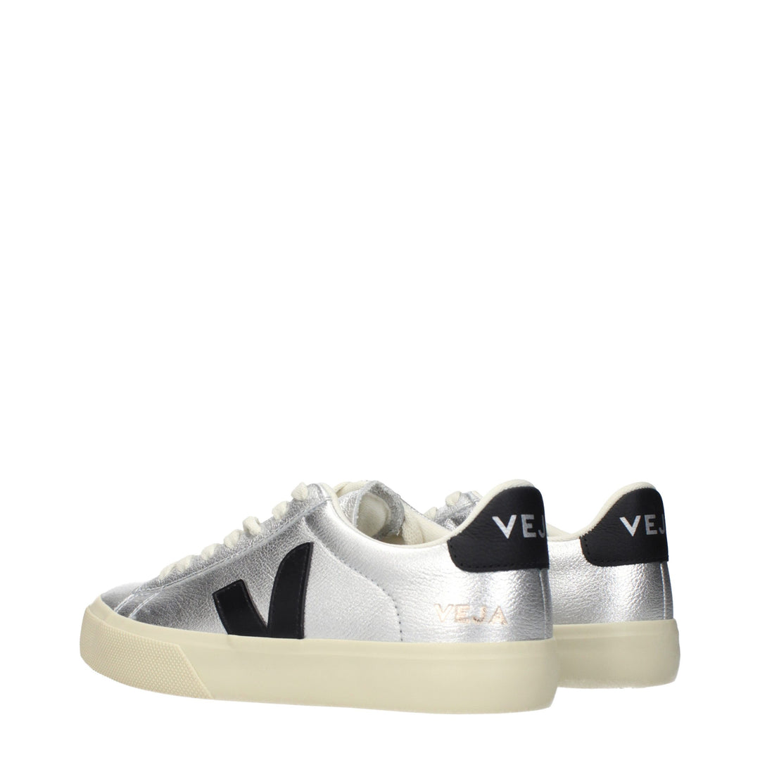 Veja Gray Leather Low Top Sneakers