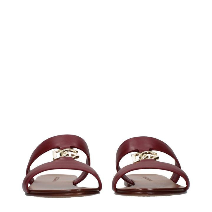 Dolce & Gabbana Red Leather Slippers