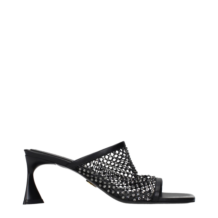 Stella McCartney Black Leather Stiletto Heel Sandals