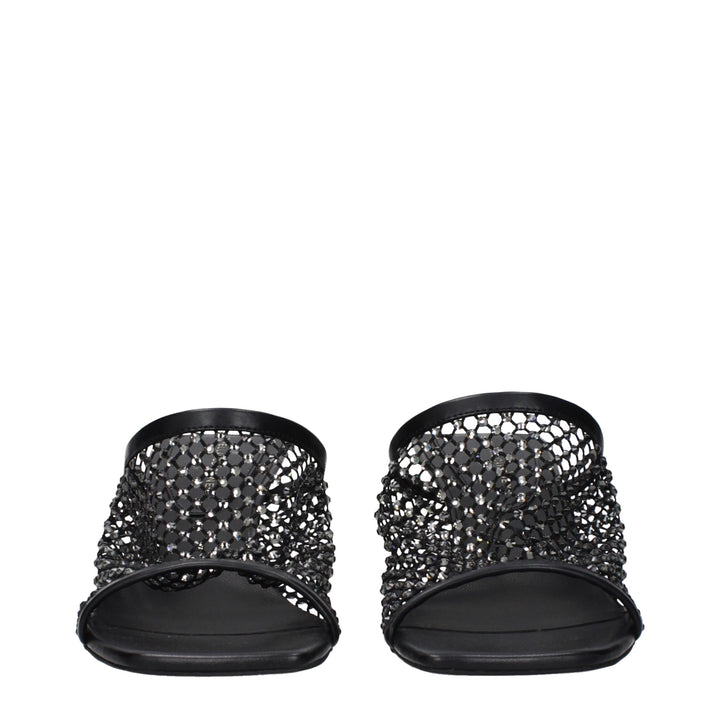 Stella McCartney Black Leather Stiletto Heel Sandals