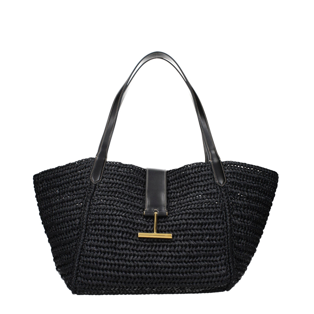 Tom Ford Black Raffia Shoulder Bag