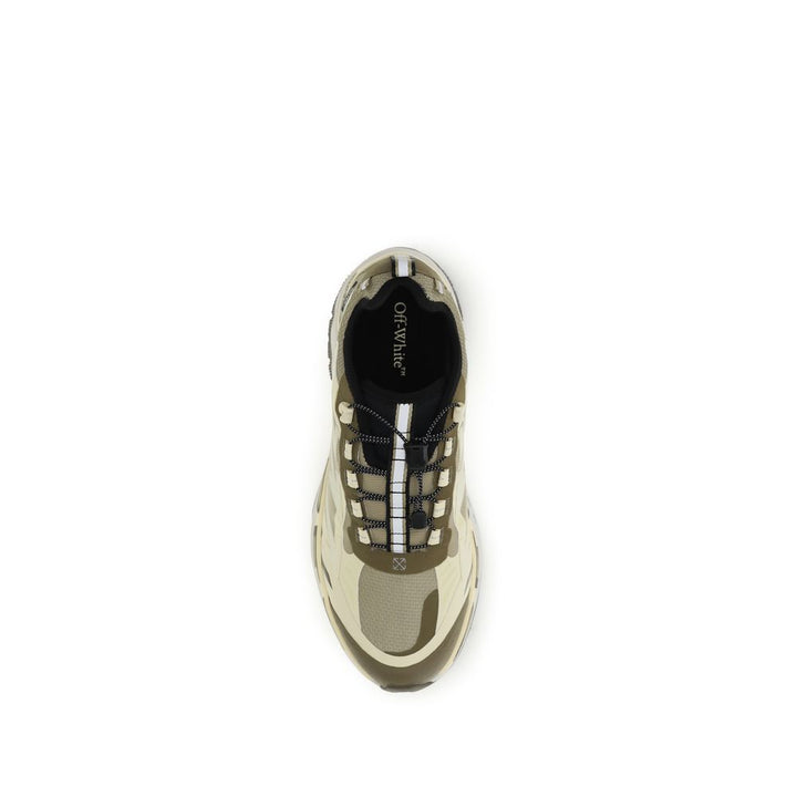 Off-White Bicolor Polyester Athletic Sneakers