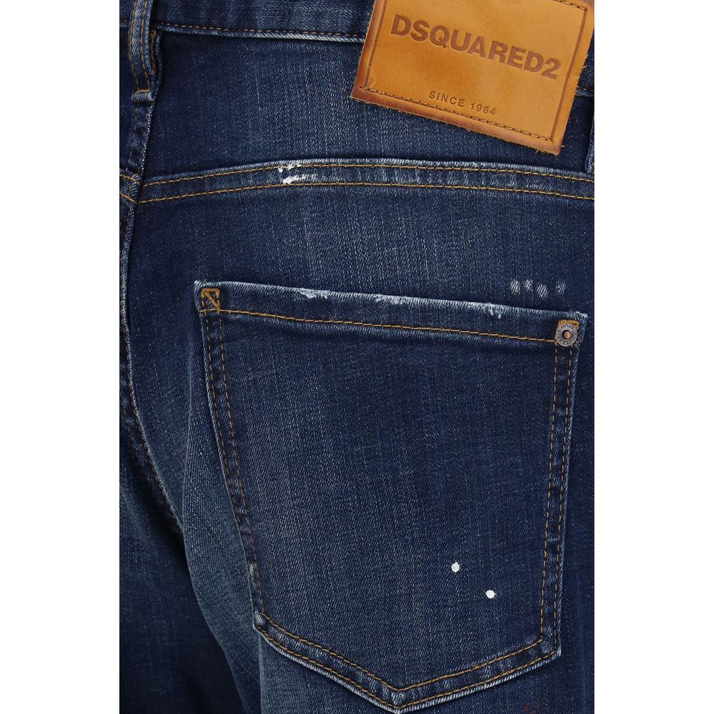 Dsquared² Blue Cotton Straight-Leg Jeans