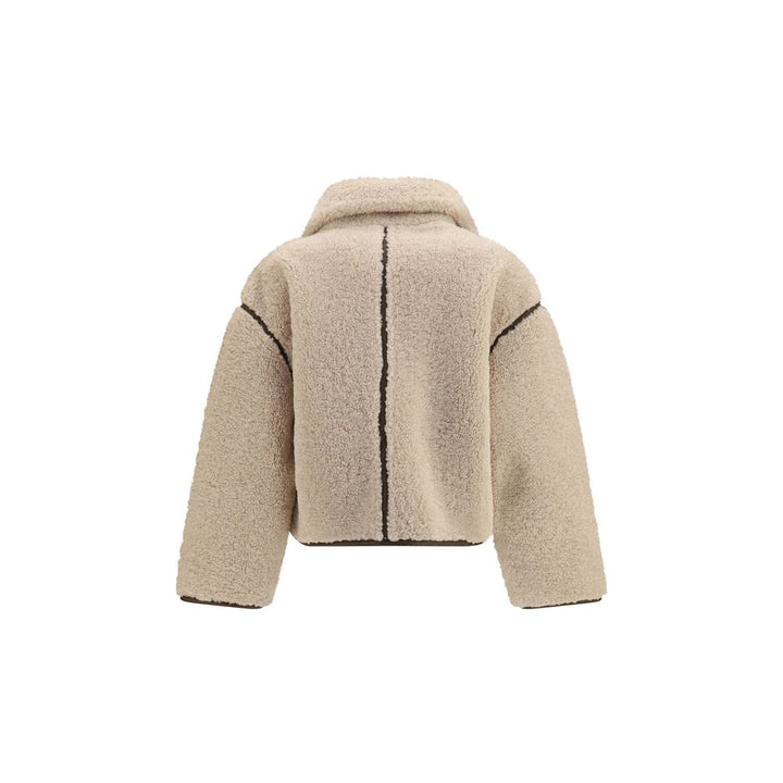 PINKO Beige Polyester Full-Length Jacket