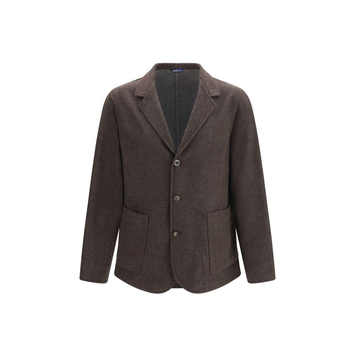 Finamore Brown Wool Oves Aries Full-Length Jacket