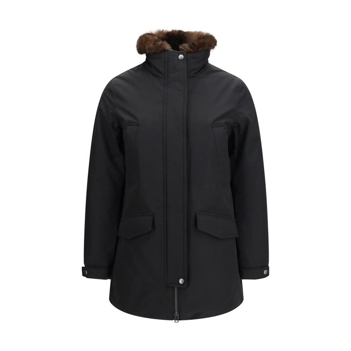 Woolrich Black Cotton Full-Length Jacket