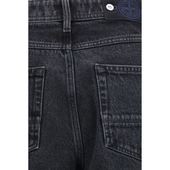 Stone Island Black Cotton Jeans Denim