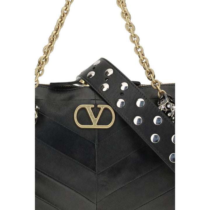 Valentino Garavani Black Napa Leather / Calf Bos Taurus Shoulder Bag