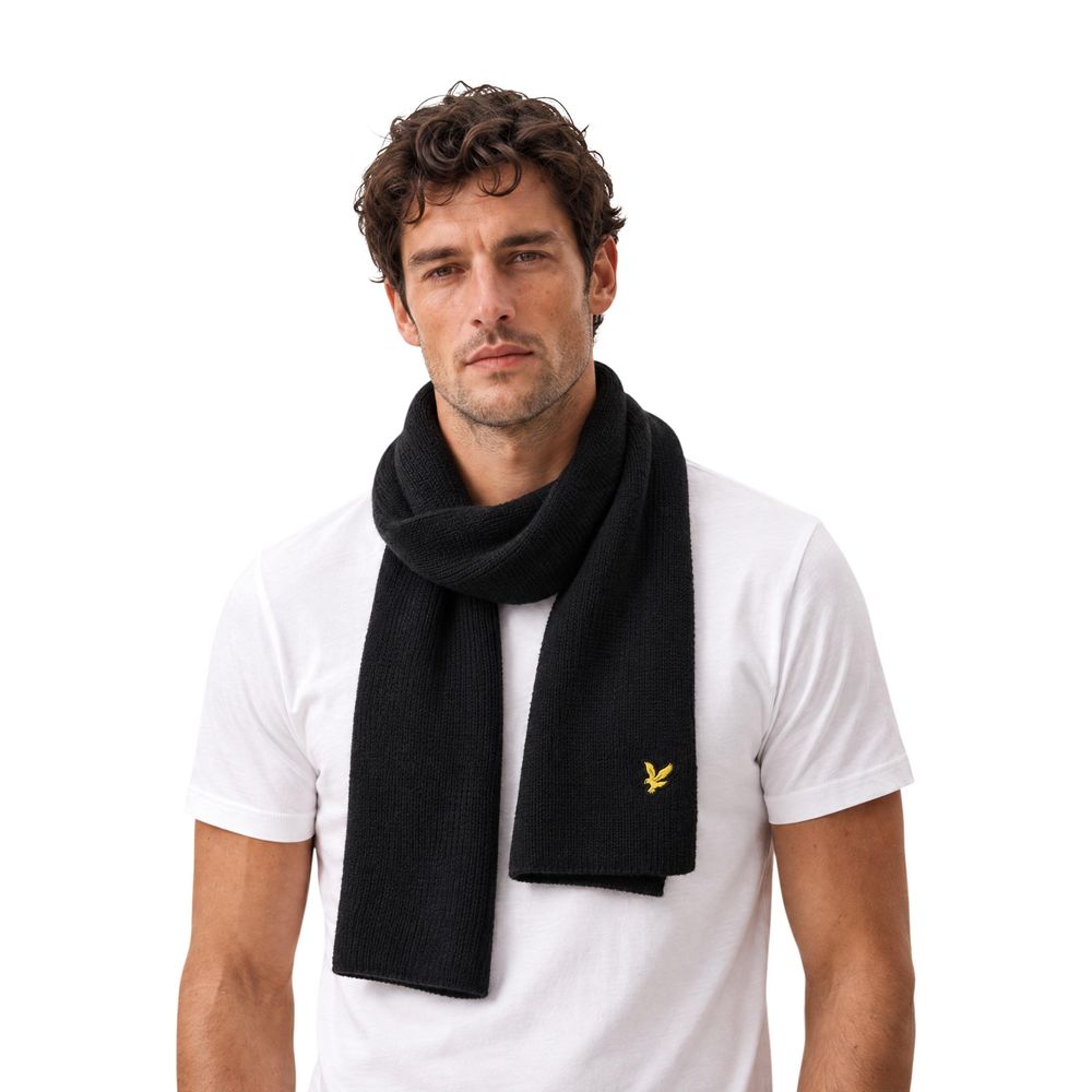 Lyle & Scott Black Viscose Scarf