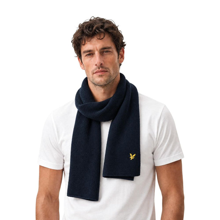 Lyle & Scott Blue Viscose Scarf