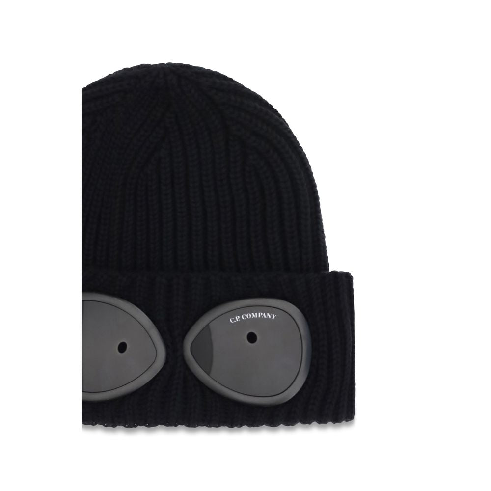 C.P. Company Black Wool Oves Aries Beanie