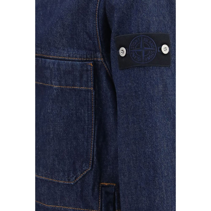 Stone Island Blue Cotton Denim Jacket