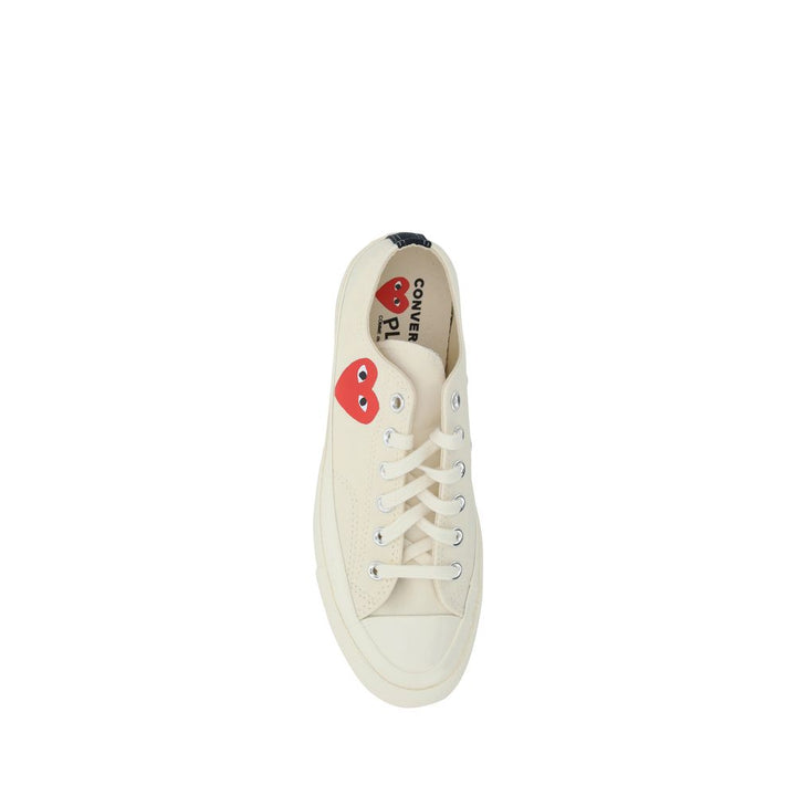 Comme Des Garçons Play x Converse White Cotton Low Top Sneakers