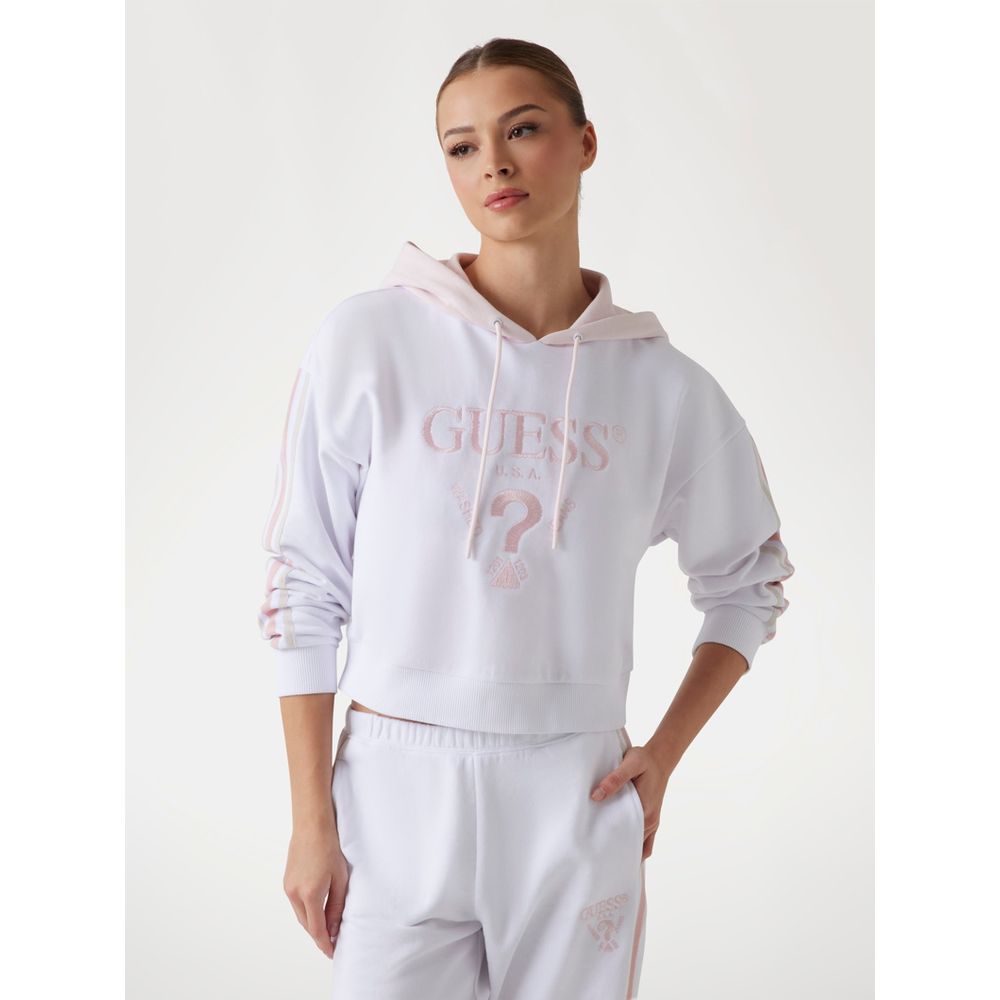 Guess White Cotton Sweatshirt
