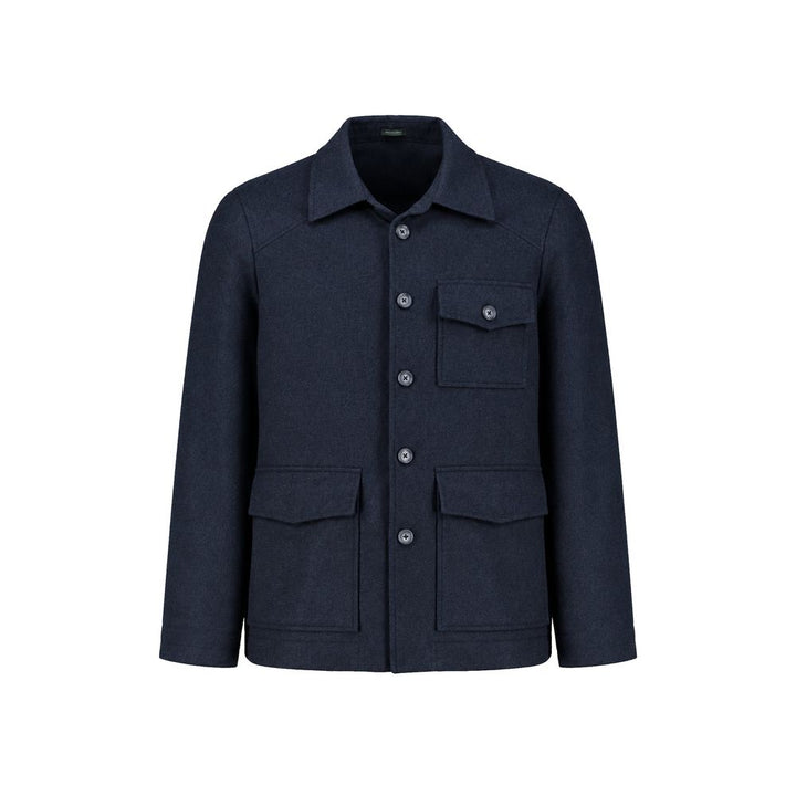 Autore Blue Cashmere Full-Length Jacket