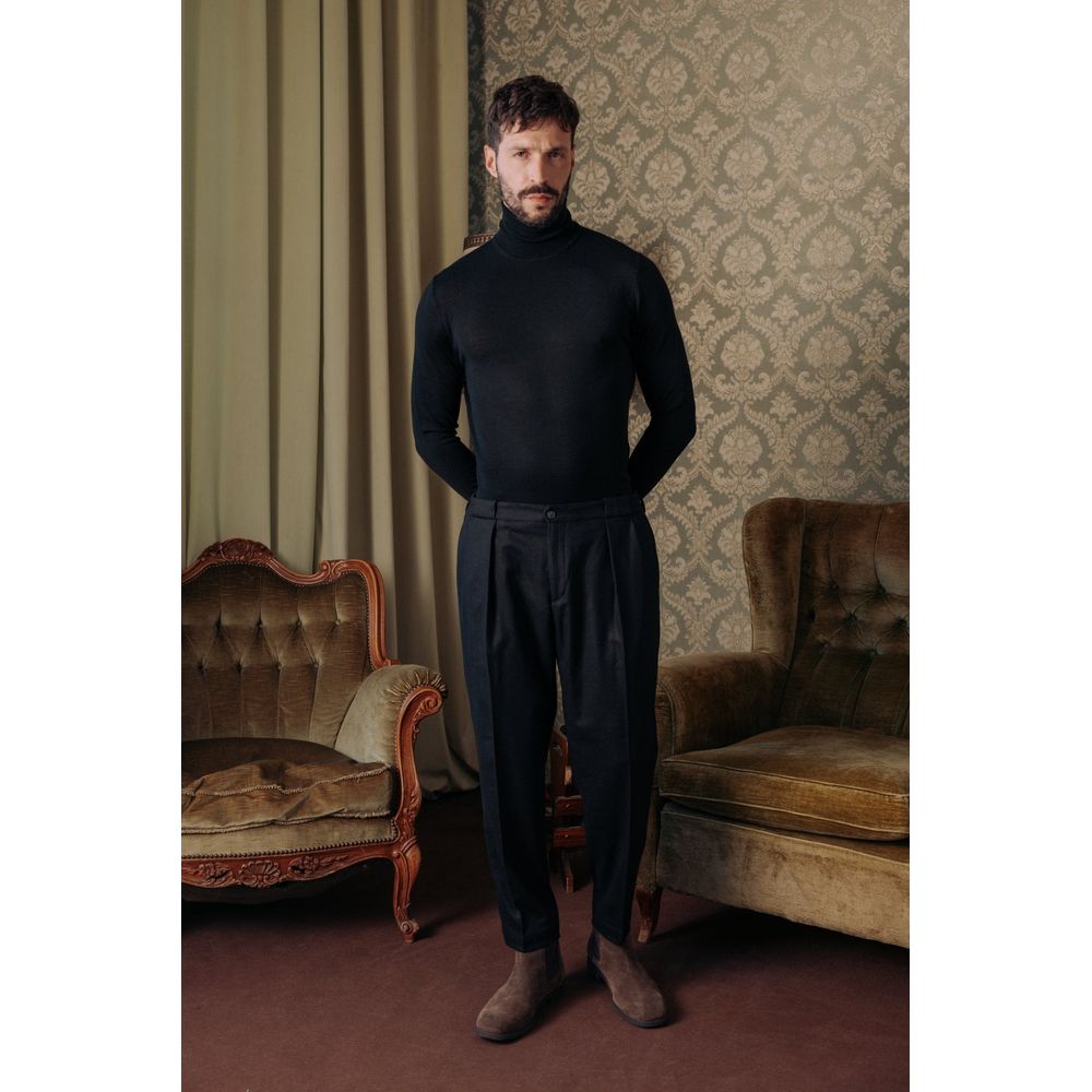 Autore Black Wool Casual Pants
