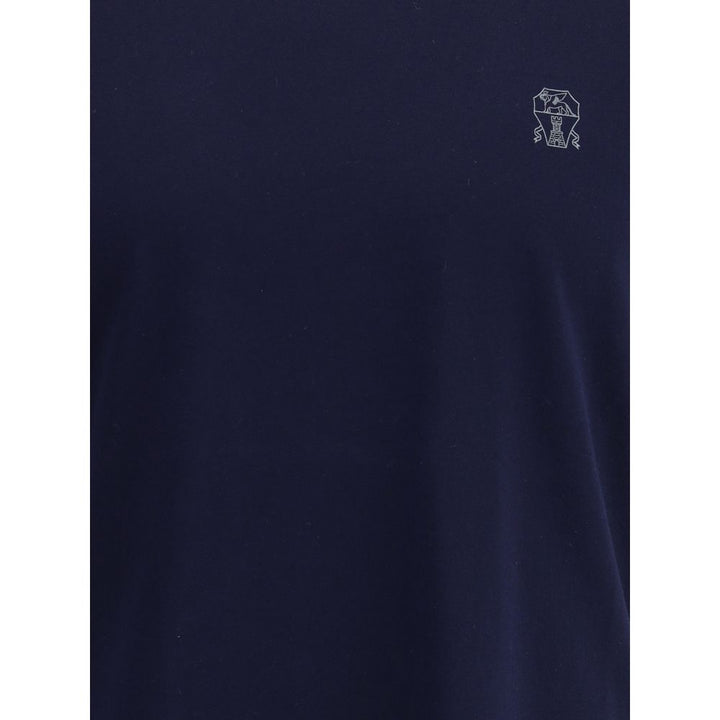 Brunello Cucinelli Blue Cotton T-Shirt