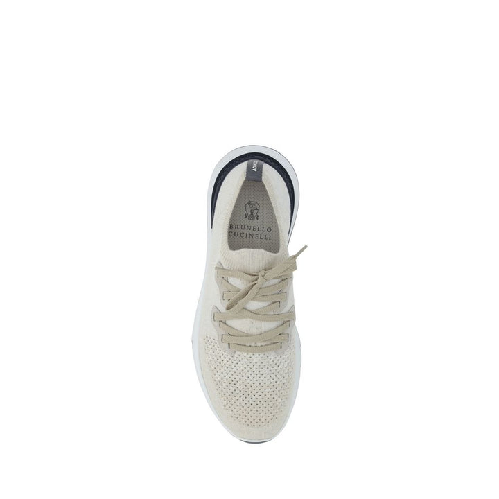Brunello Cucinelli White Cotton Athletic Sneakers