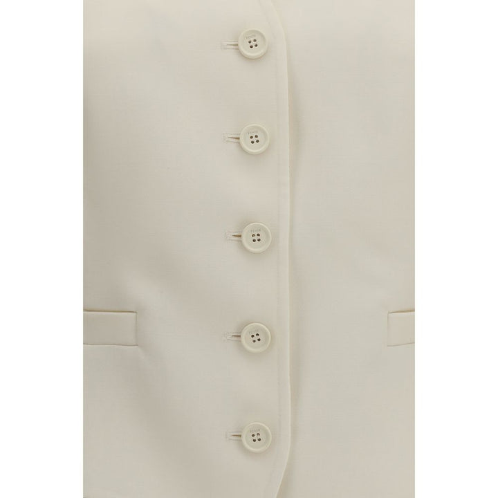Fendi Beige Wool Oves Aries Waistcoat