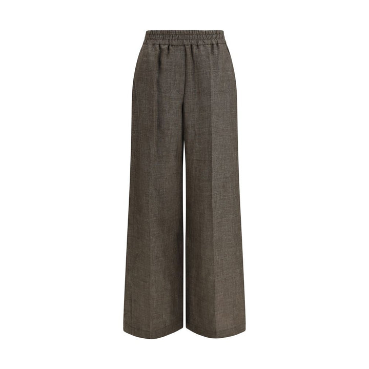 Brunello Cucinelli Brown Linen Casual Pants