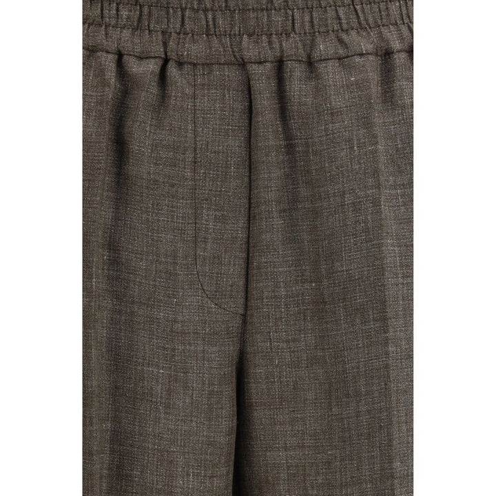 Brunello Cucinelli Brown Linen Casual Pants