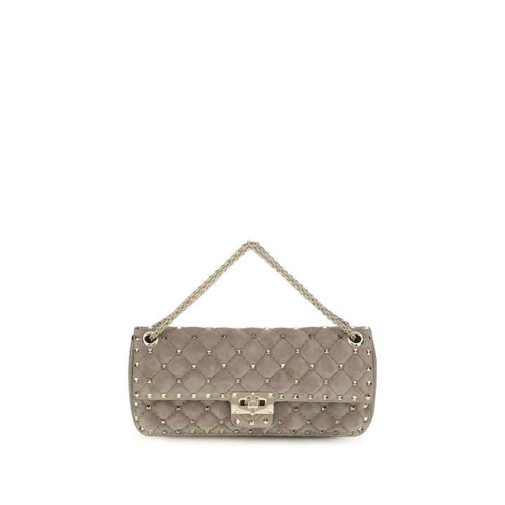 Valentino Garavani Gray Suede Leather Shoulder Bag