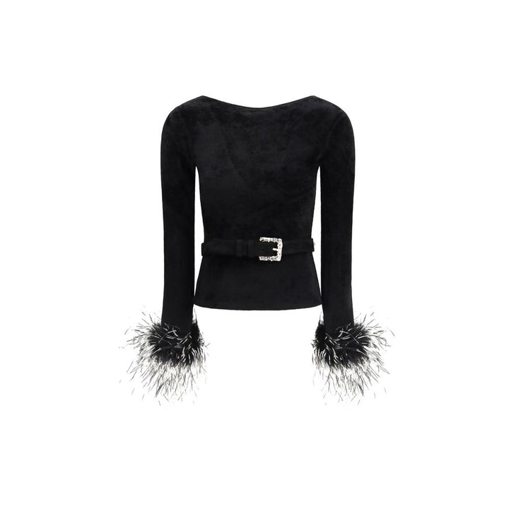 Self-Portrait Black Viscose Blouse