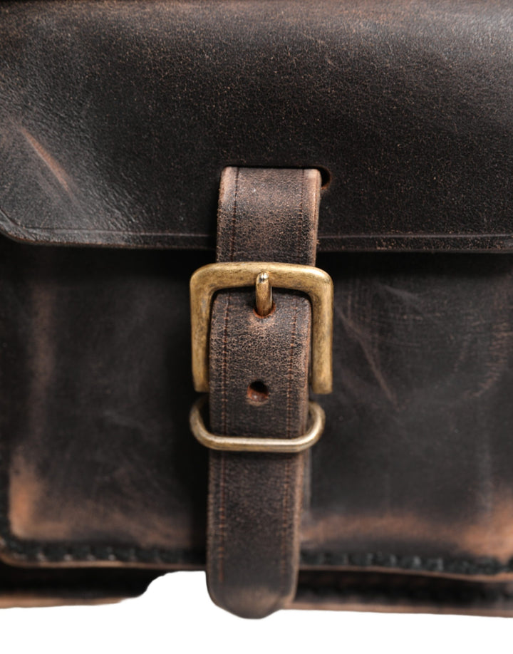 Dolce & Gabbana Black Leather Shoulder Satchel Briefcase Men Borse Bag