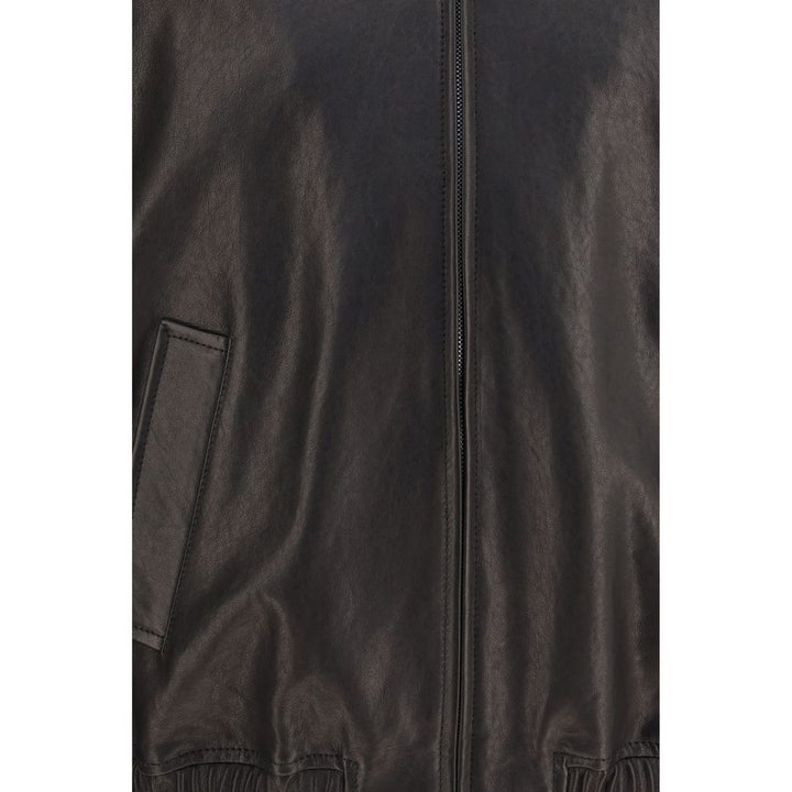 Valentino Garavani Black Lamb Ovis Aries Leather Jacket