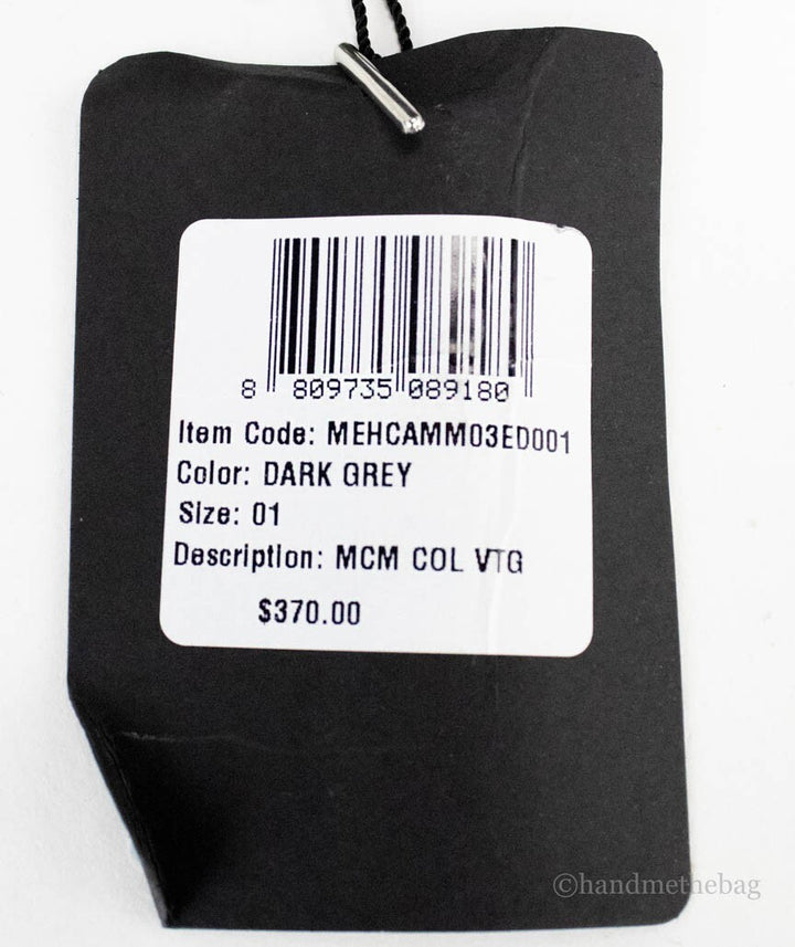 MCM Visetos Dark Grey Recycled Polyamide Cotton Blend Monogram Logo Bucket Hat